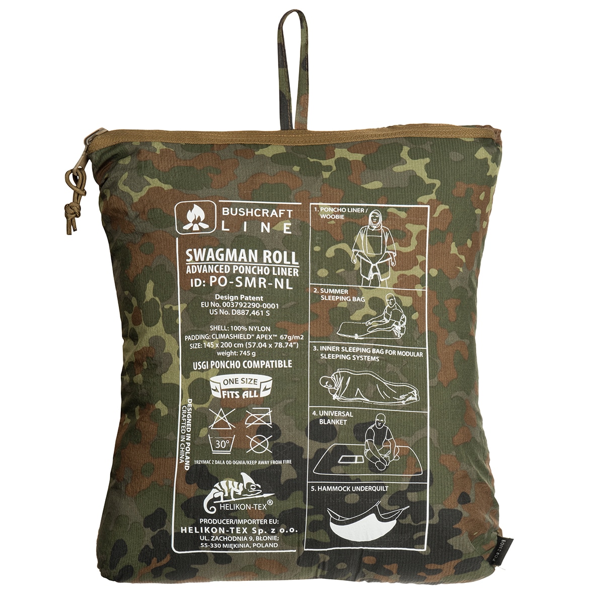 Helikon Swagman Roll Climashield Apex Poncho with sleeping bag function - Flecktarn