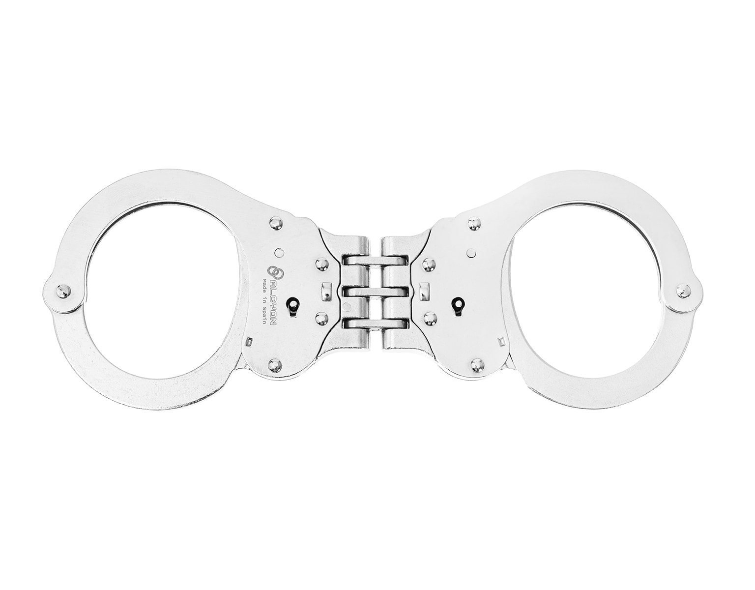 Alcyon Hinge steel handcuffs Double lock silver