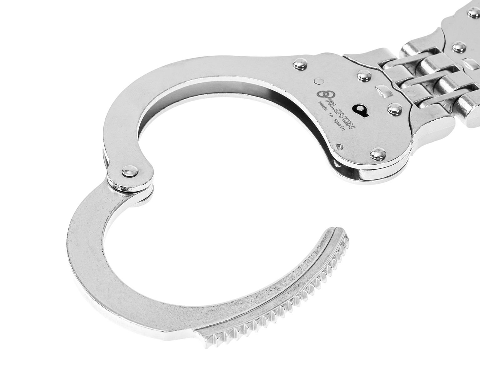 Alcyon Hinge steel handcuffs Double lock silver