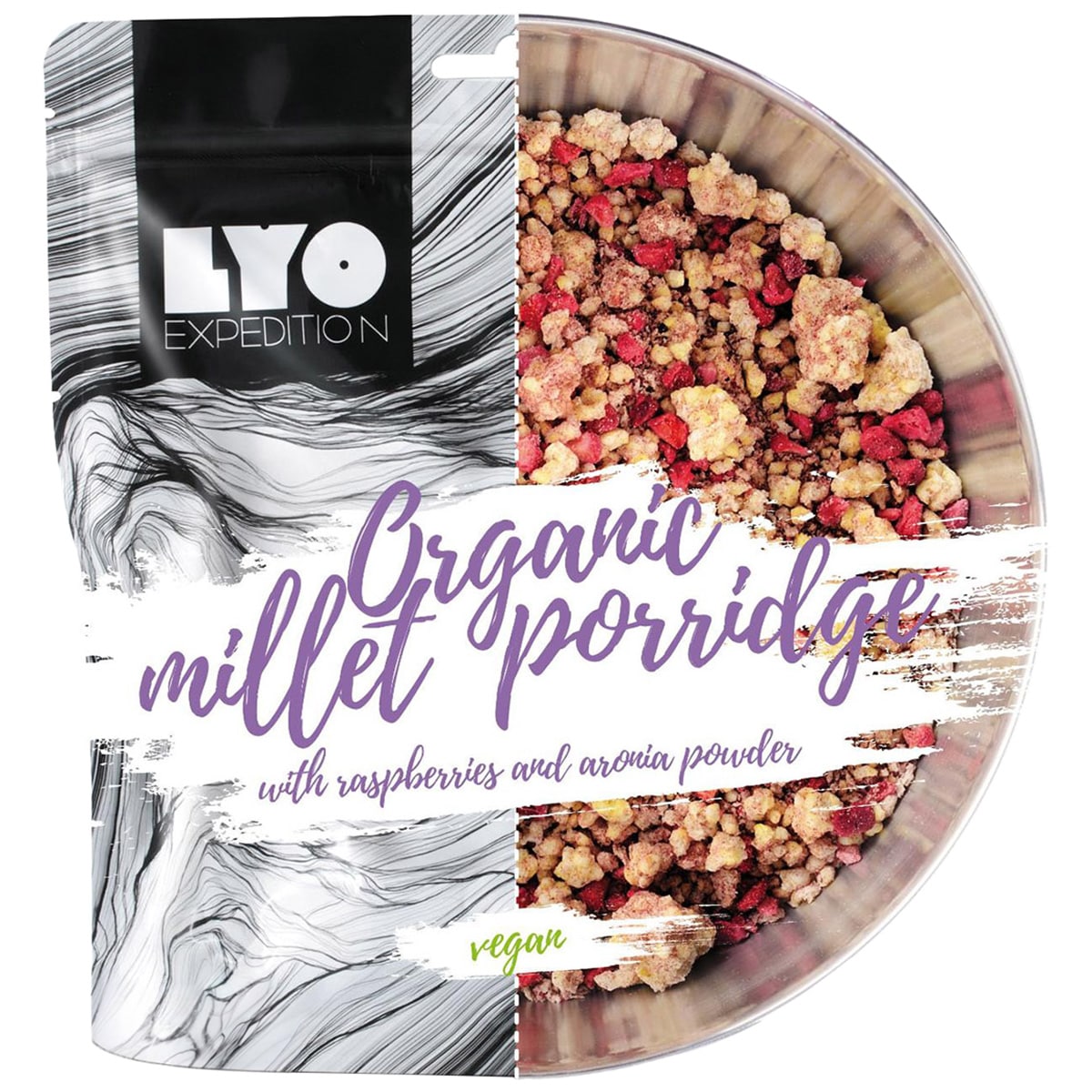 LYO Organic Millet Porridge With Raspberries And Chokeberry Freeze-dried Food