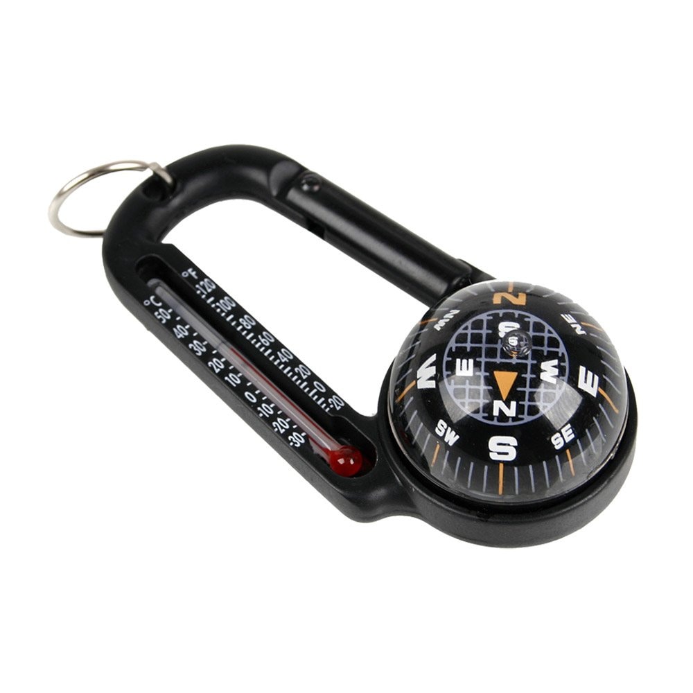 FOSCO Carabiner with compass and thermometer