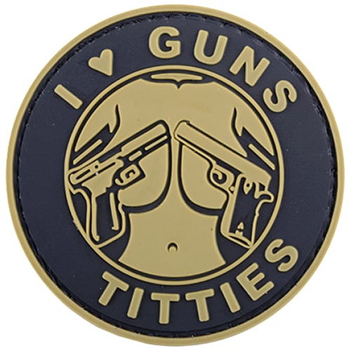 GFC Tactical I Love Guns Titties 3D Patch - Tan