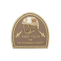 GFC Keep Calm And Tap Forvard Assist 3D Morale Patch - tan