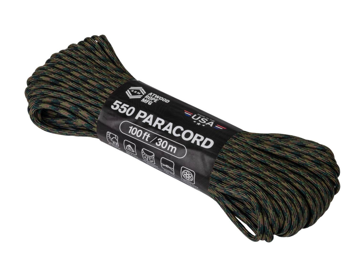 Atwood Rope MFG 550 Paracord 30 m - US Woodland