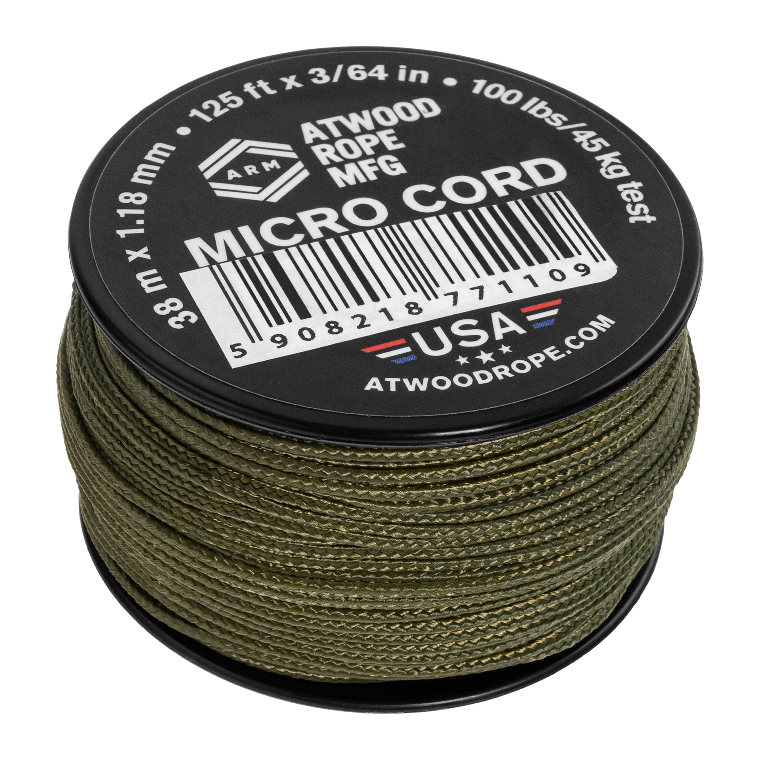Atwood Rope MFG Micro Cord 38 m - Olive Drab