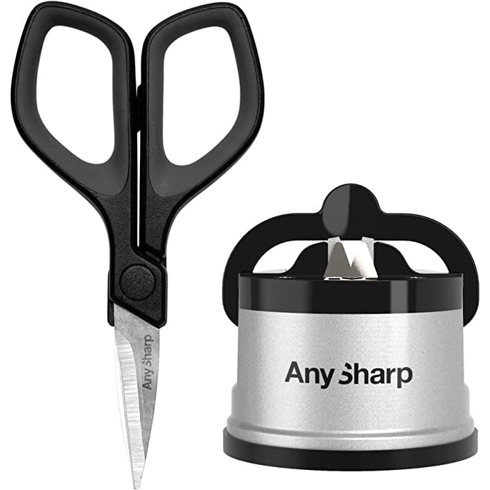 AnySharp Classic Silver sharpener with scissors 