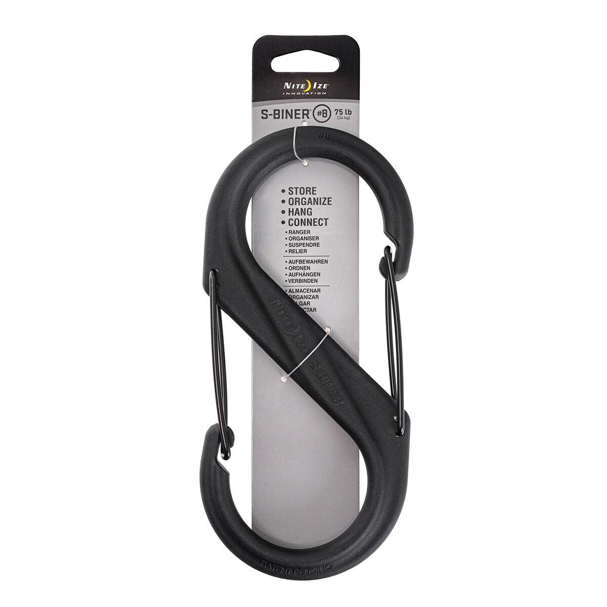 Nite Ize S-Biner 8 Plastic Black Gate Black Carabiner