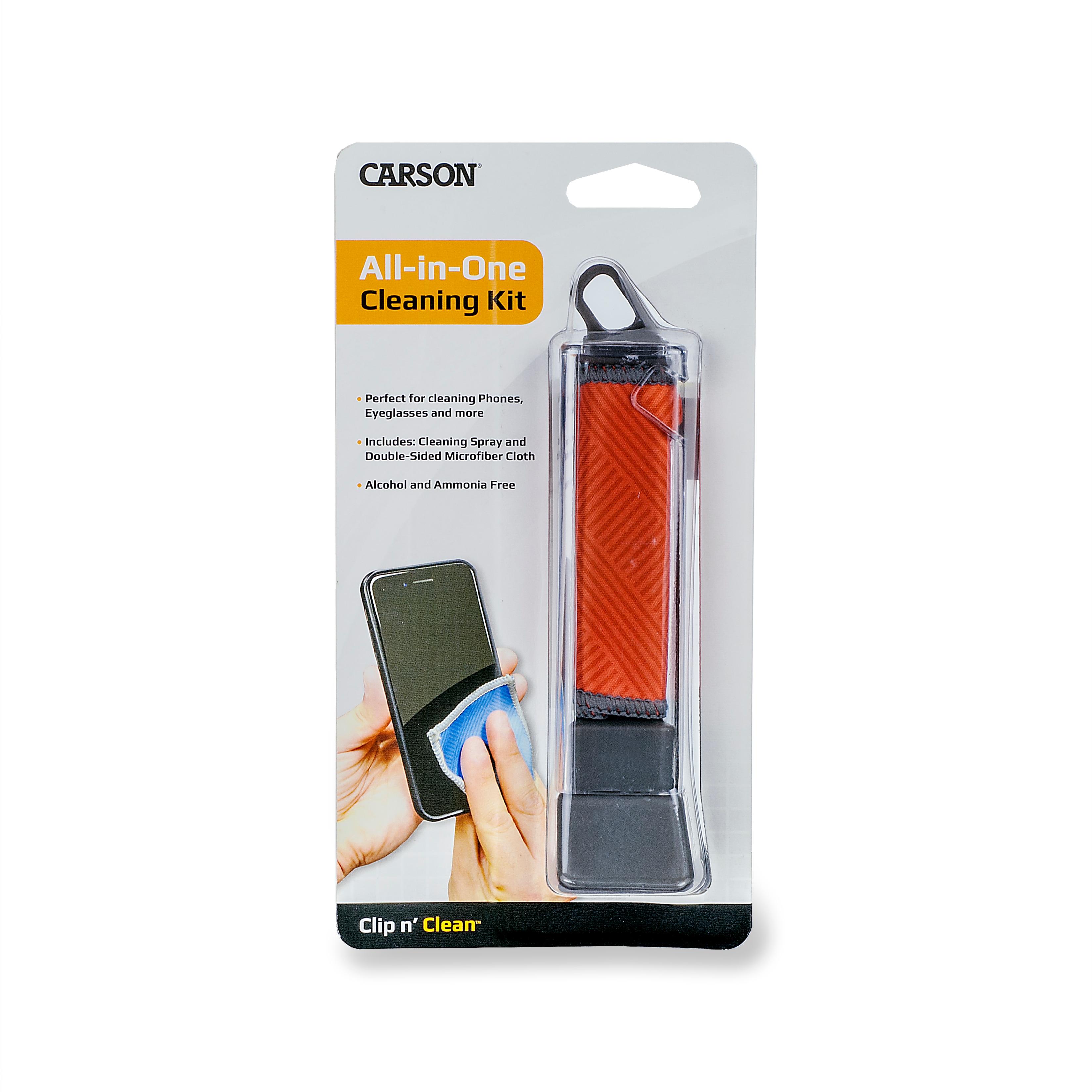 Carson Orange lens and screen cleaning kit