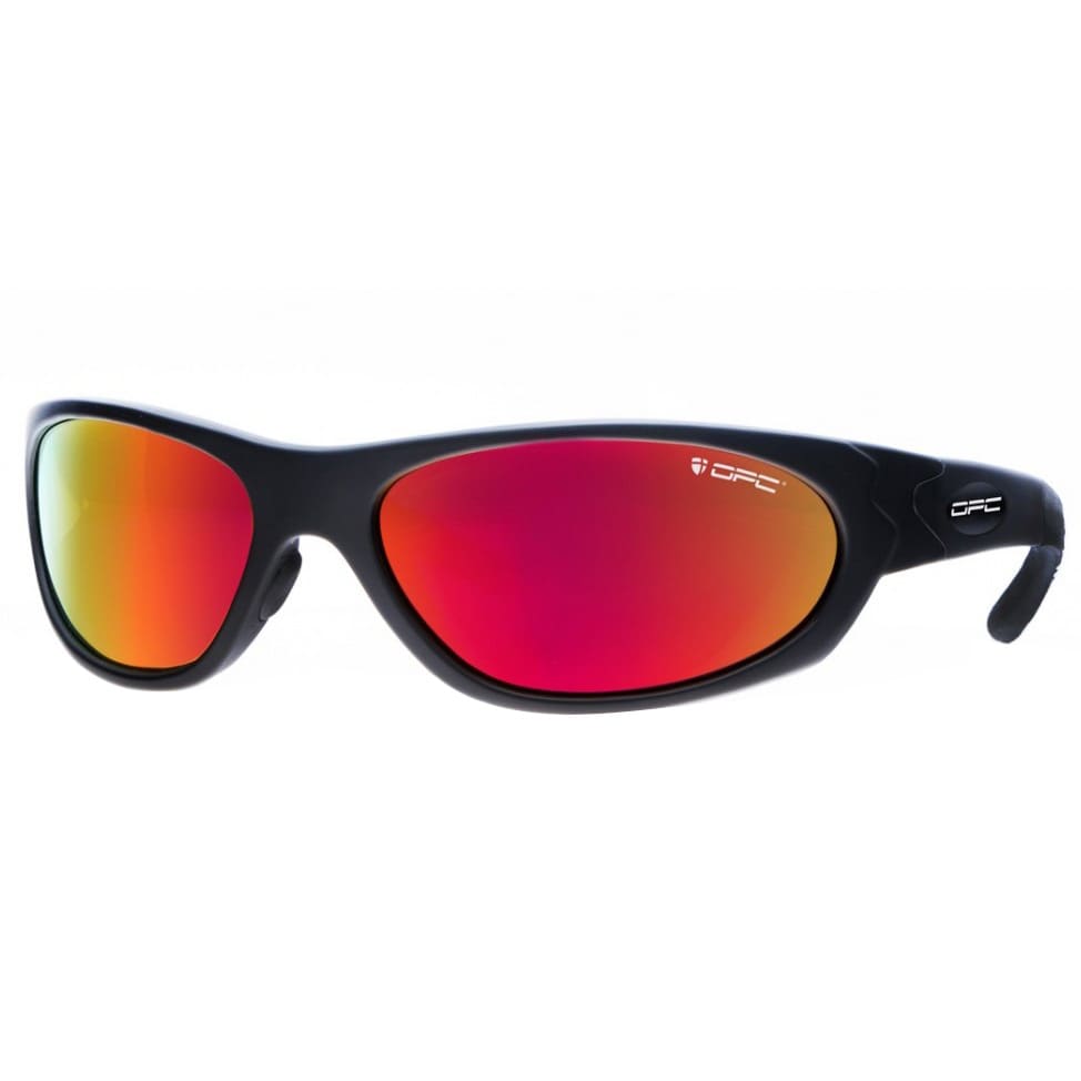 OPC Military Marines safety glasses - Black Matt Red Revo Polarised