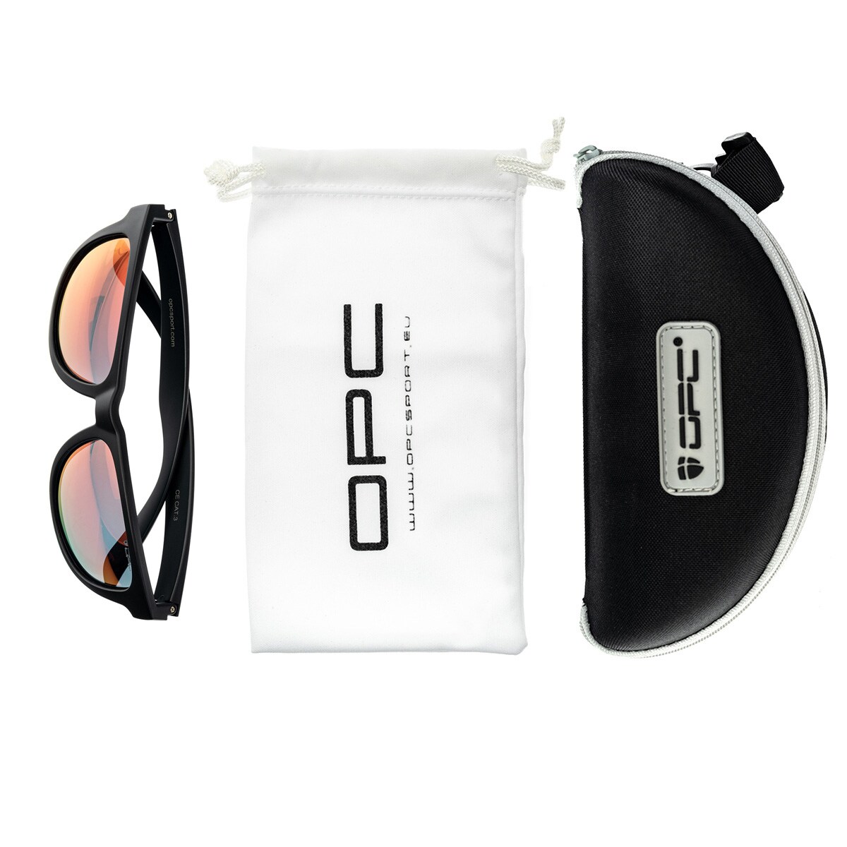 OPC Lifestyle Ibiza sunglasses - Black Matt Red Revo Polarised