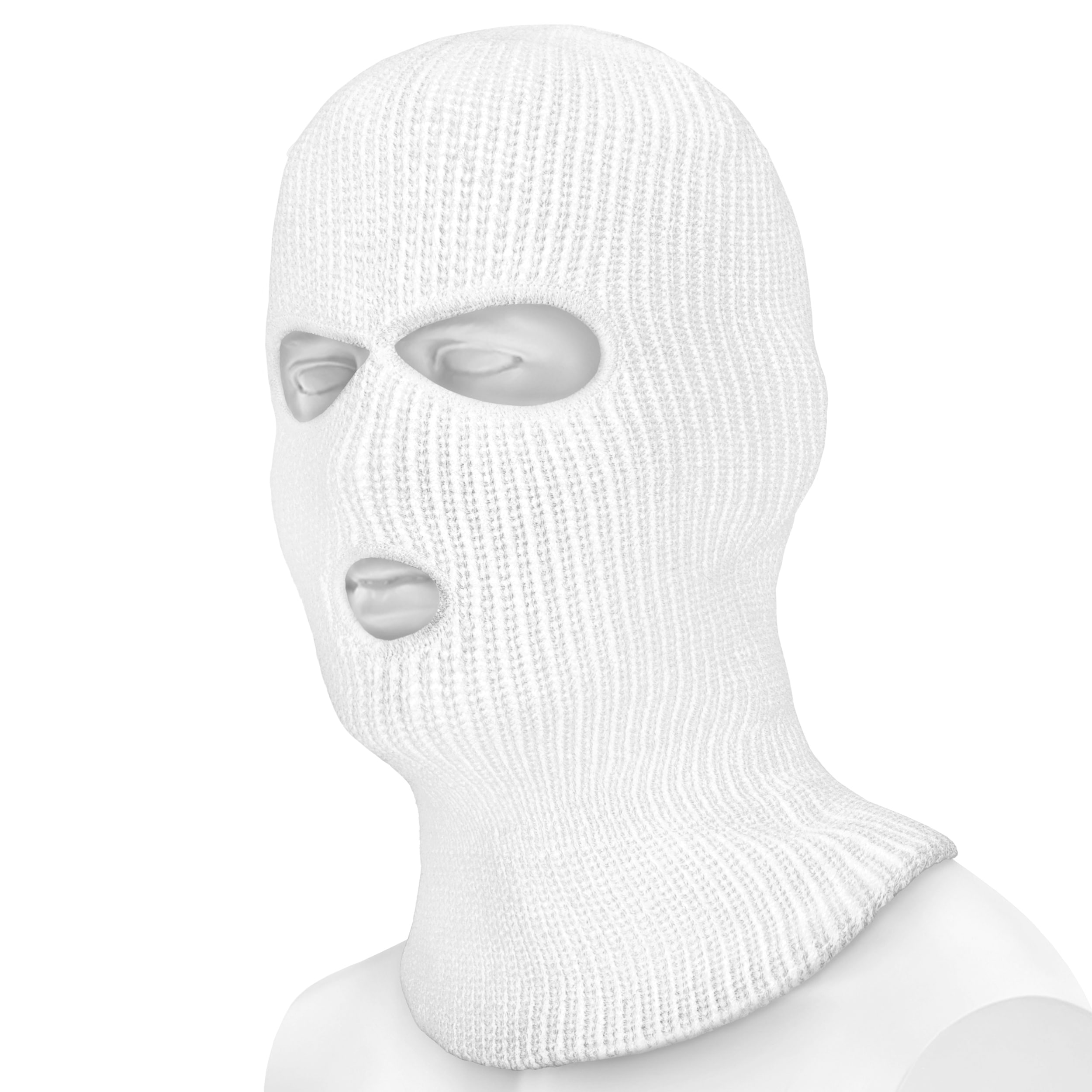 Mil-Tec Winter Balaclava with 3 holes - White