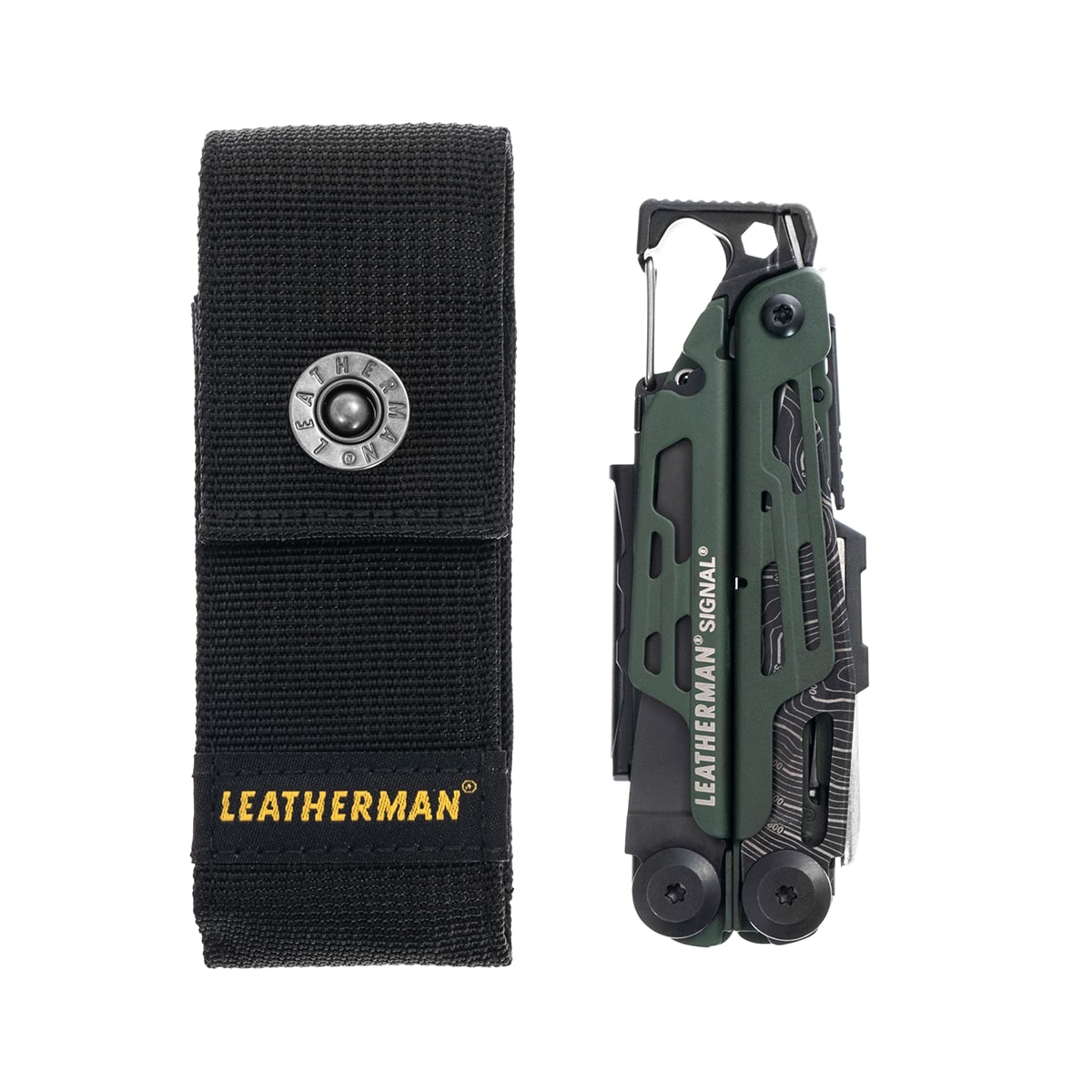 Leatherman Signal Green Topo multitool with holster - limited edition