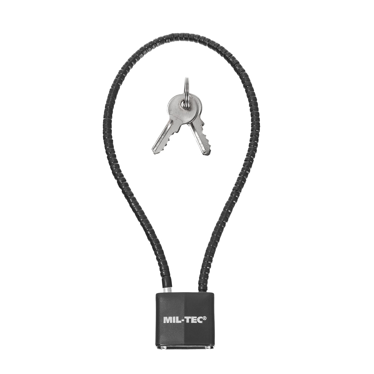 Mil-Tec Padlock with rope - black