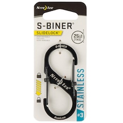 Nite Ize S-Biner Slide Lock Steel 3 Black Carabiner