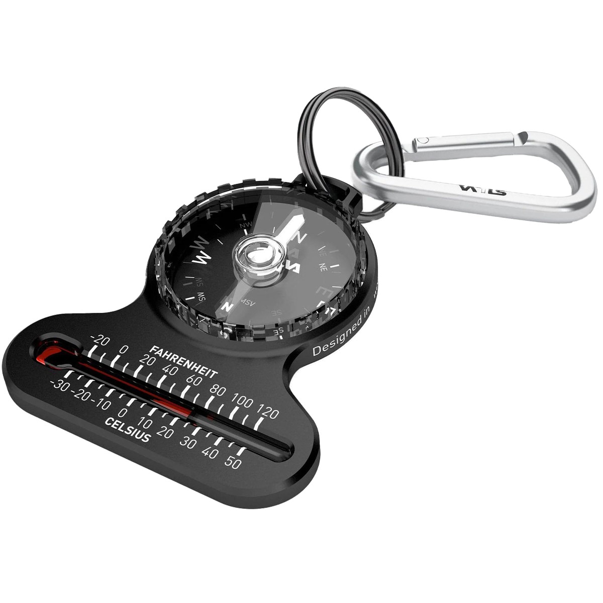 Silva Pocket Keychain with Compass and Thermometer