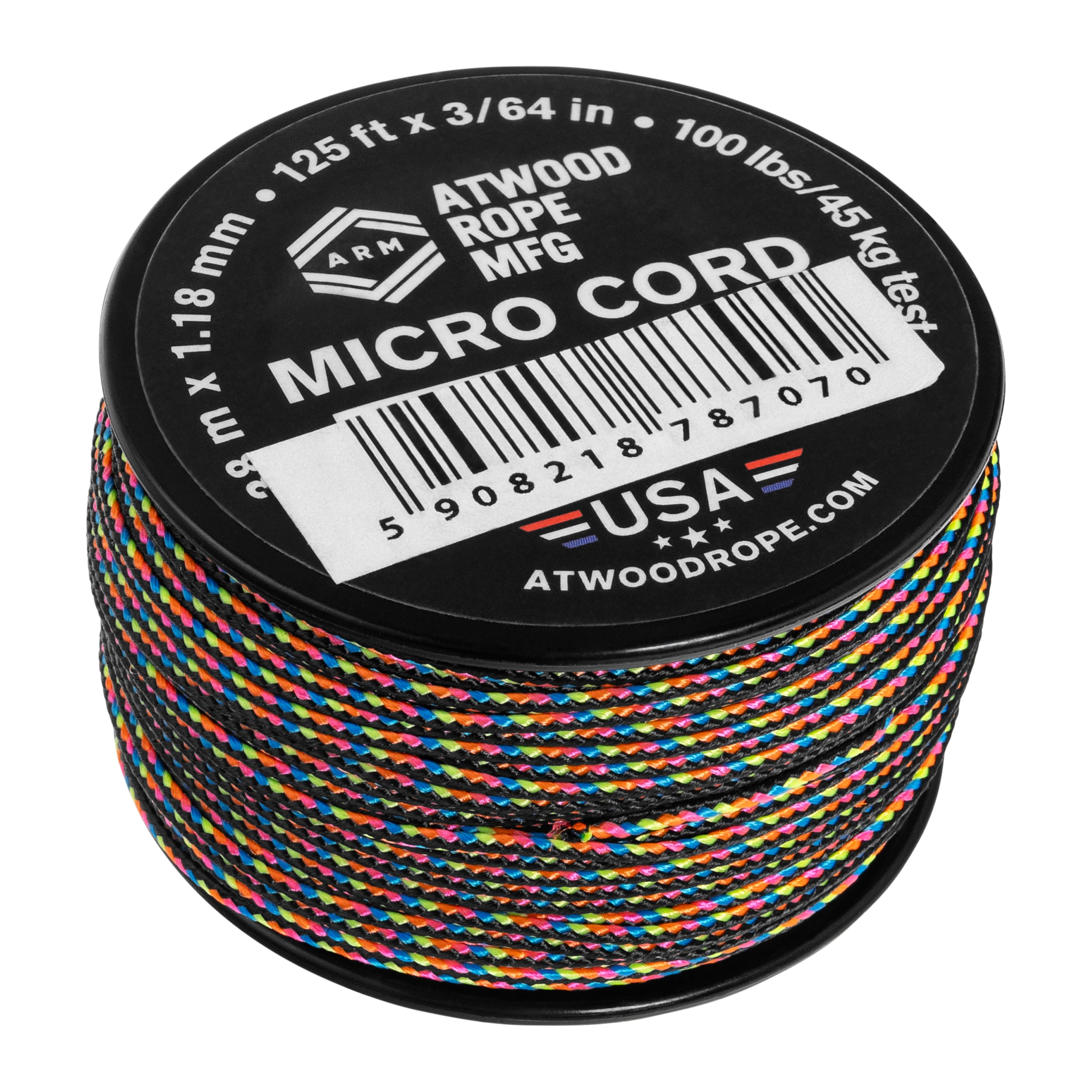 Atwood Rope MFG Micro Cord 38 m - Dark Stripes