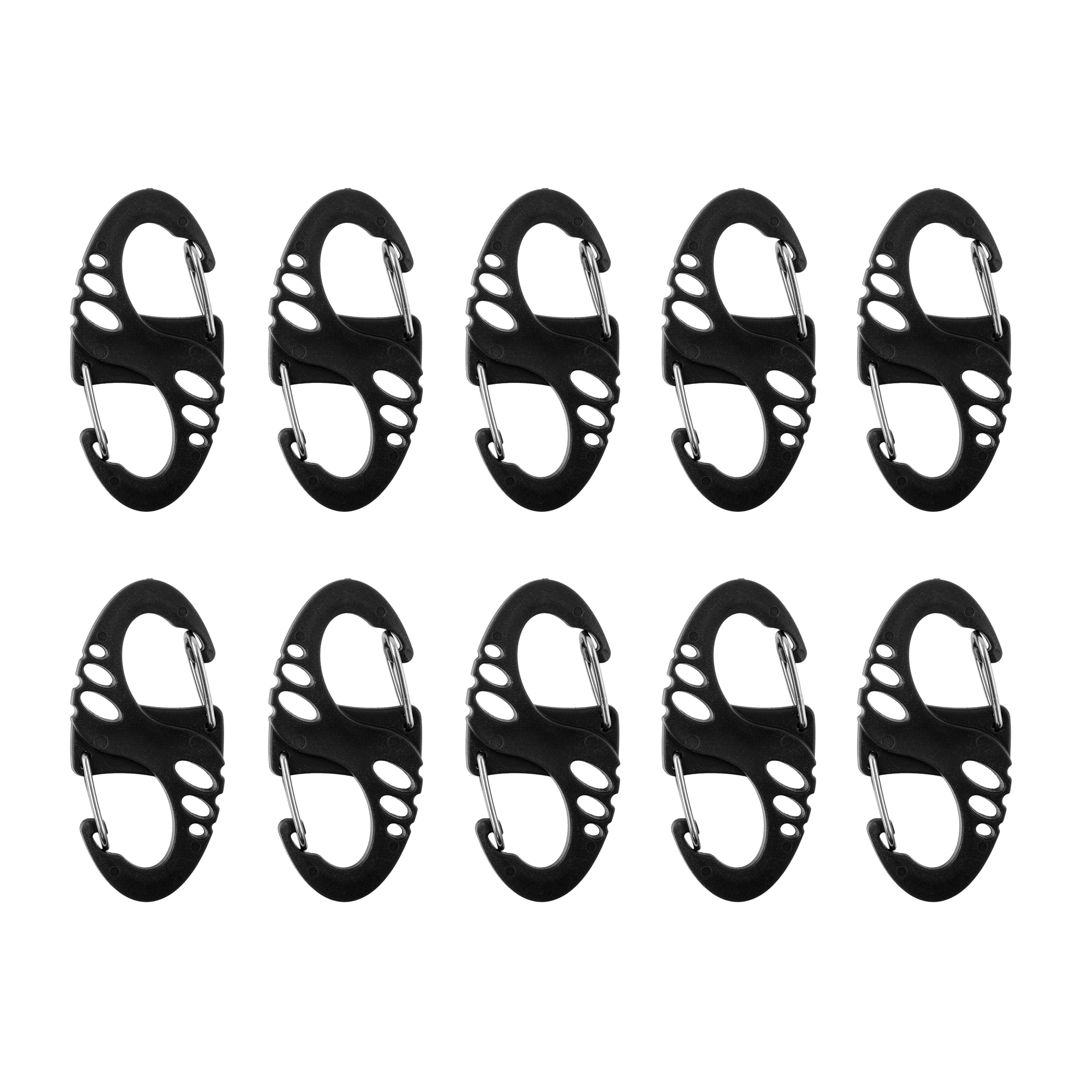 Mil-Tec S-Hook Olive Carabiner Set Black - 10 pcs.