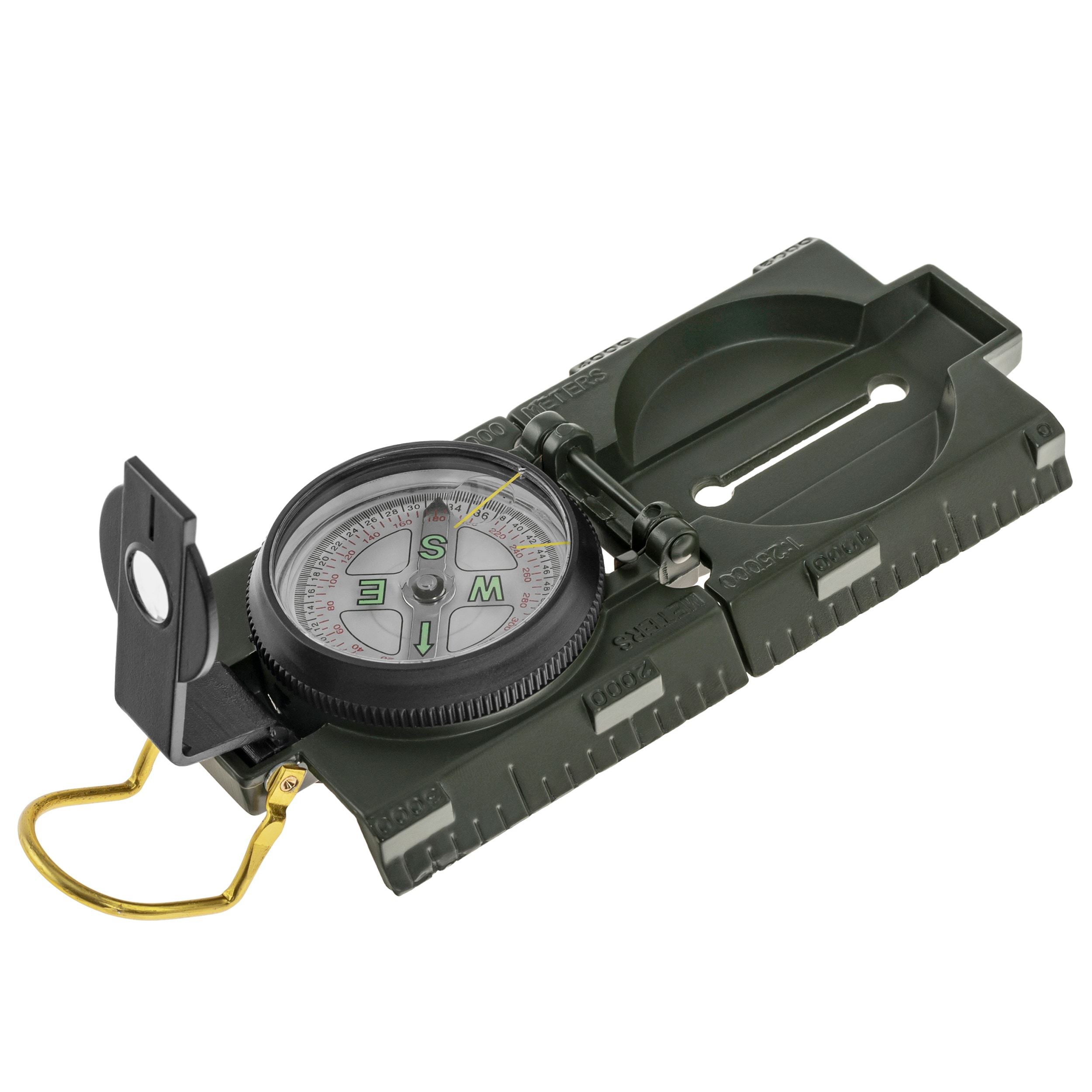 Mil-Tec US Metal prismatic compass with illumination - Olive