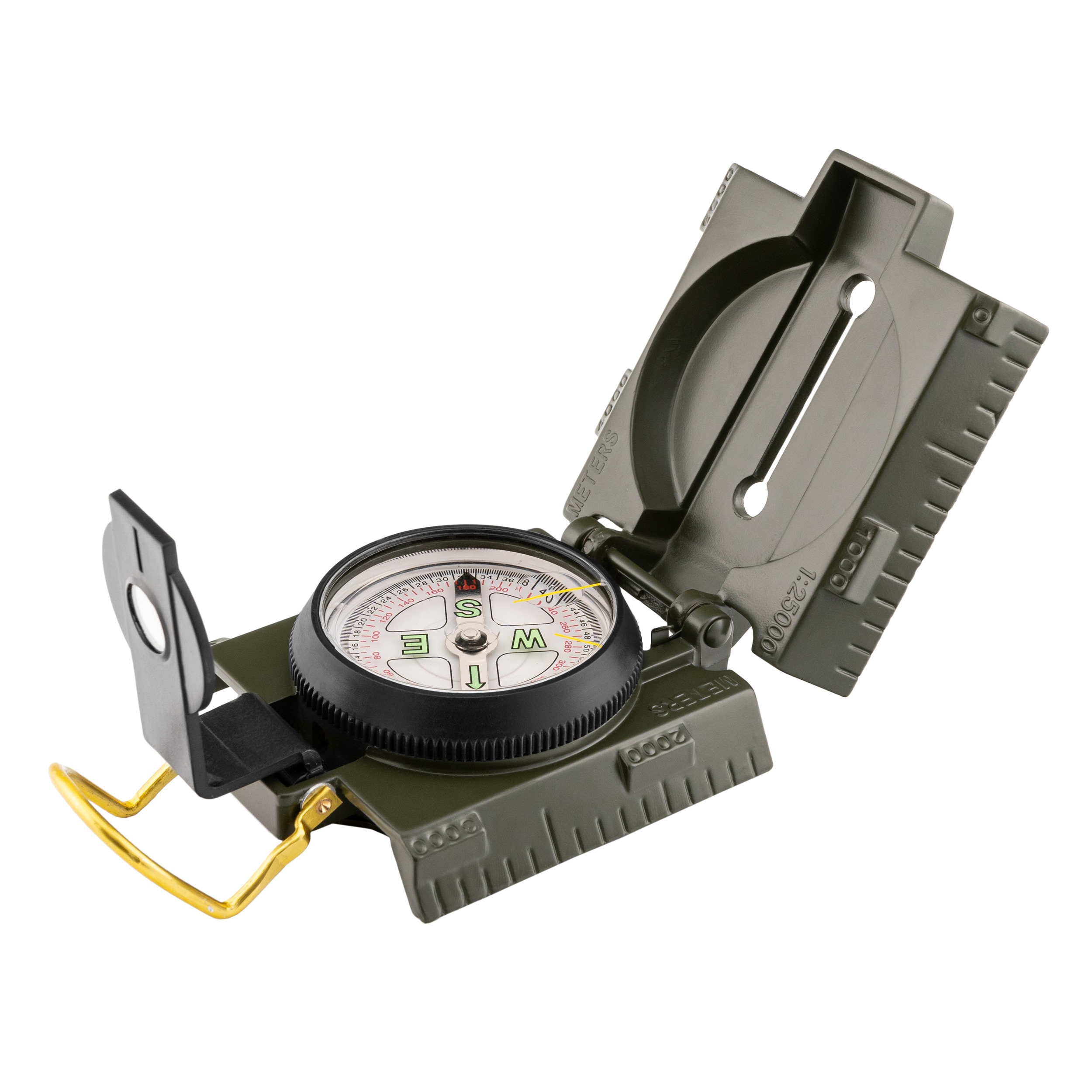 Mil-Tec US Metal prismatic compass with illumination - Olive