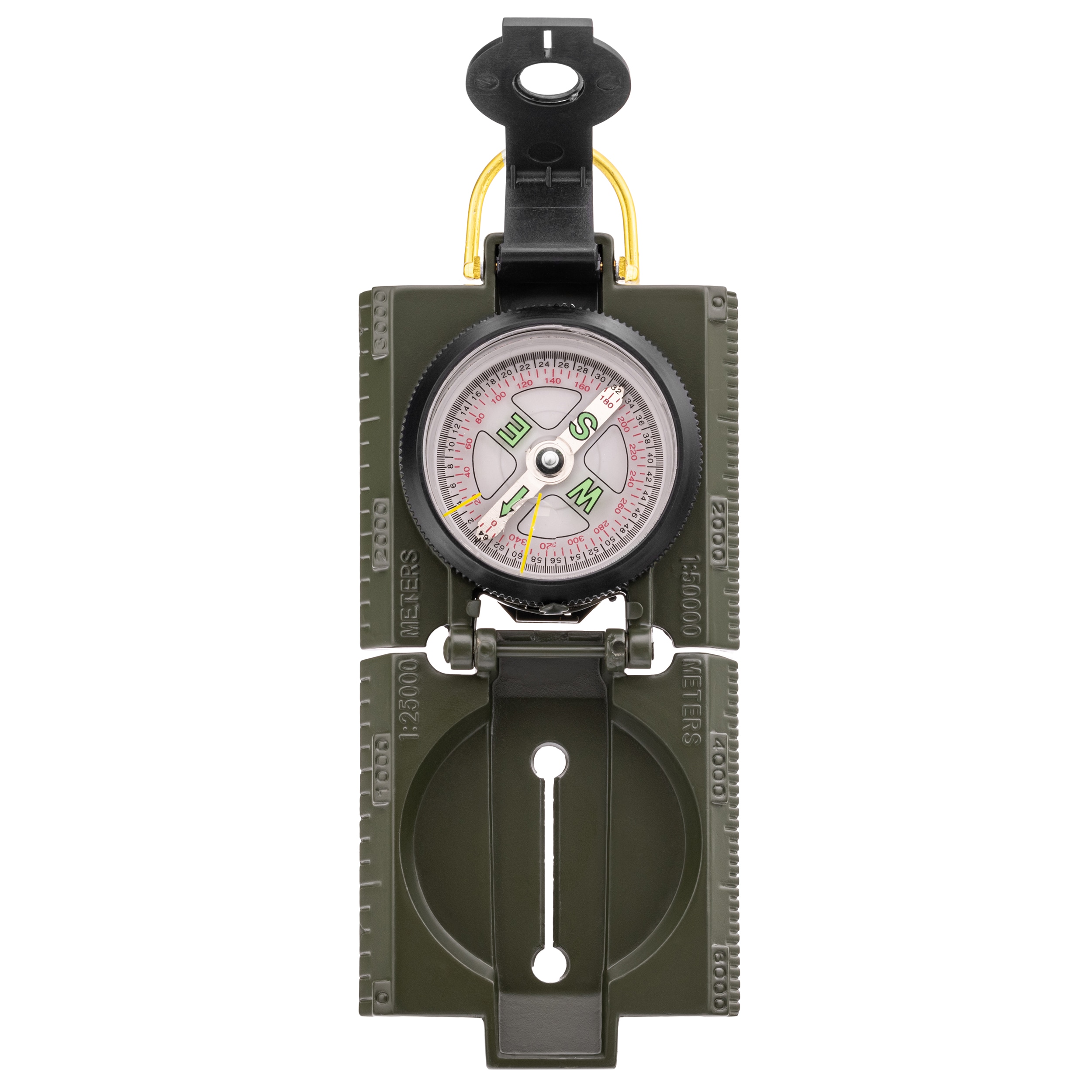 Mil-Tec US Metal prismatic compass with illumination - Olive