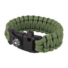 Paracord Bracelet with Compass 8" - Green