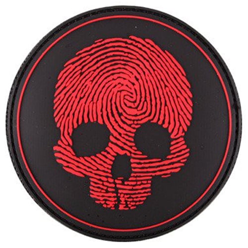 101 Inc. 3D Fingerprint Skull Morale Patch – Red