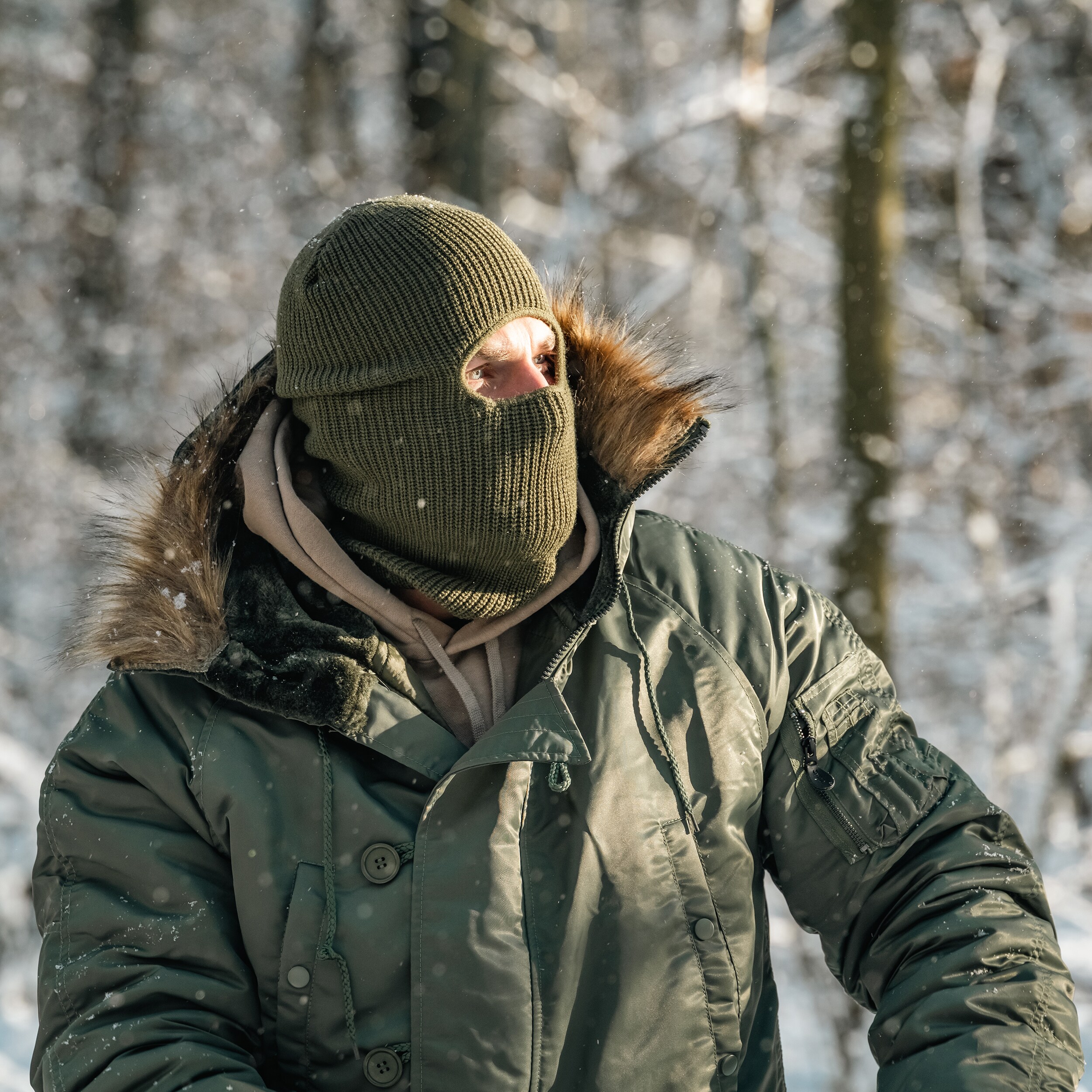 Mil-Tec Winter 1-hole Balaclava - Olive