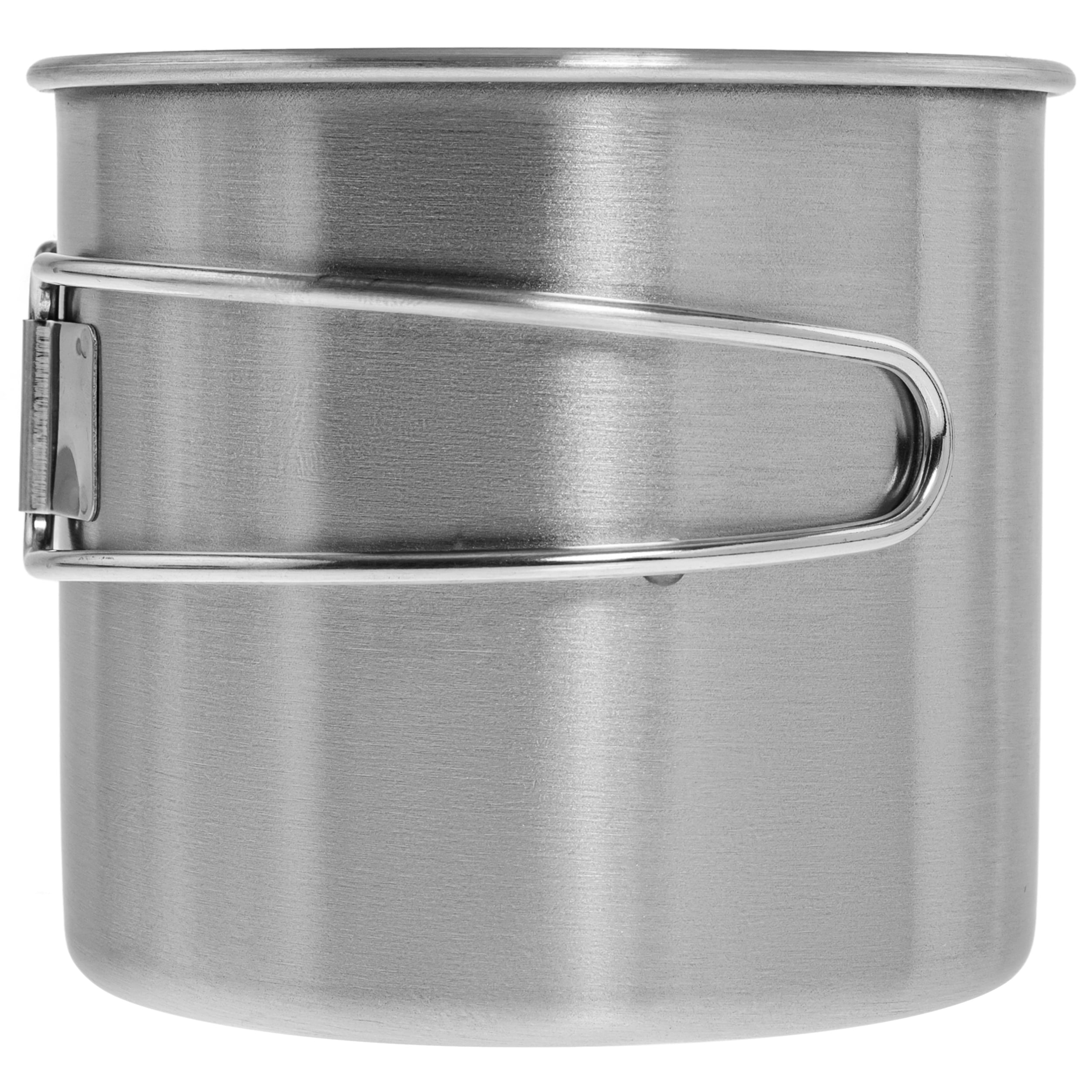 Mil-Tec 600 ml Steel mug with folding handle