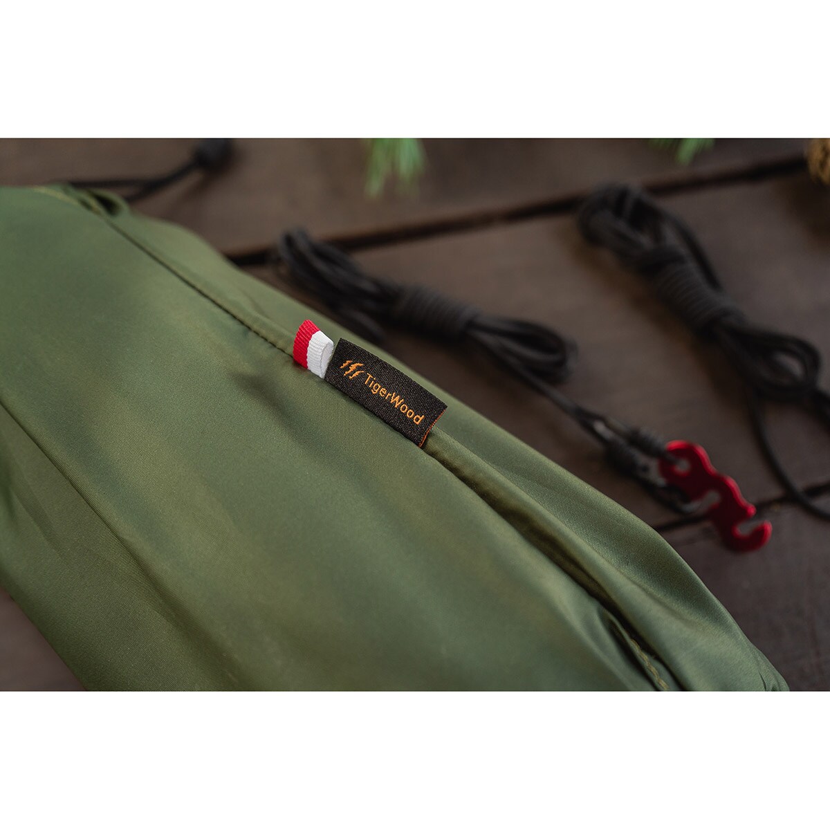 TigerWood Ważka V1 Long Hammock Green - with mosquito net