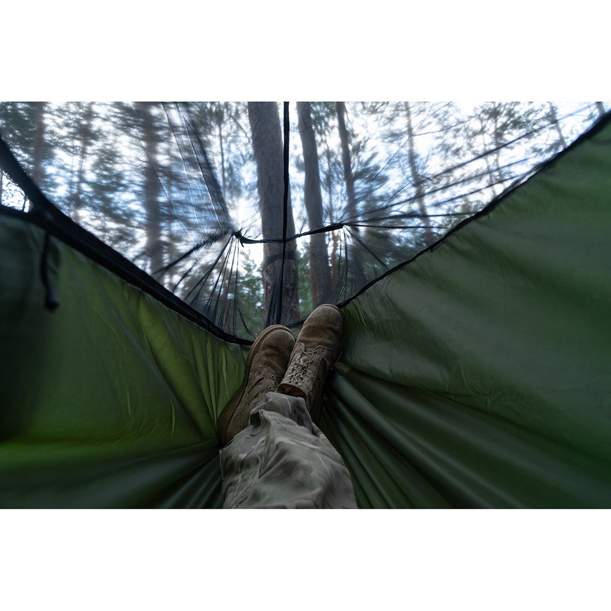 TigerWood Ważka V1 Long Hammock Green - with mosquito net