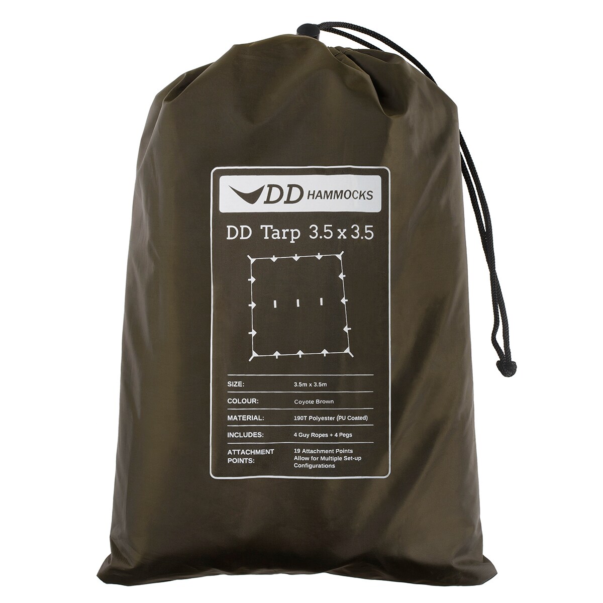 DD Hammocks 3,5 x 3,5  Tarp - coyote brown