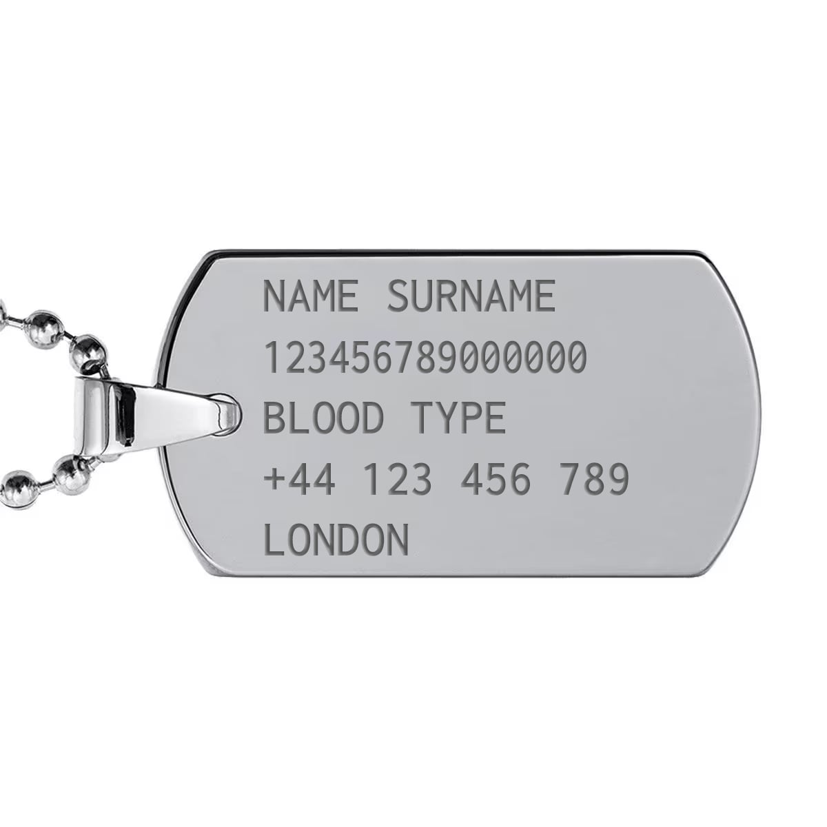 Tungsten Dog Tag - with engraving option