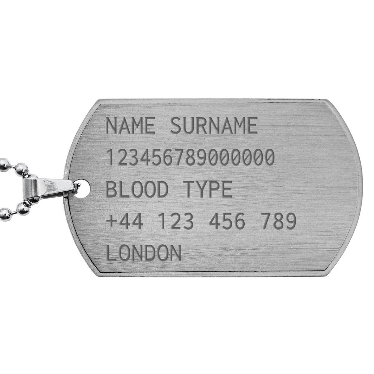 Titanium Dog Tag 30x50 mm with rim - with engraving option