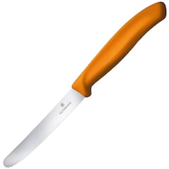 Victorinox Swiss Classic Orange kitchen knife - serrated with a rounded tip