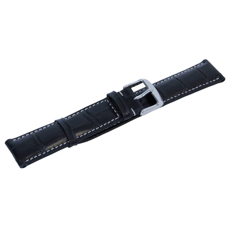 Zeppelin leather strap for watch 20 mm - Black