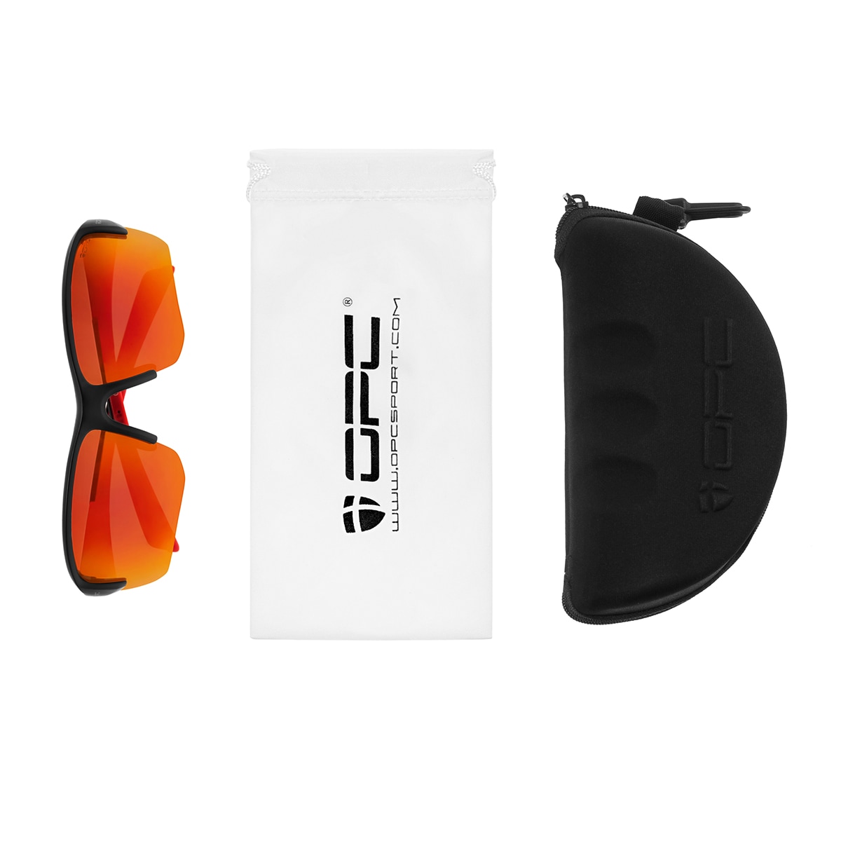 OPC Extreme San Salvo sunglasses - Matt Black/Red Revo Polarised