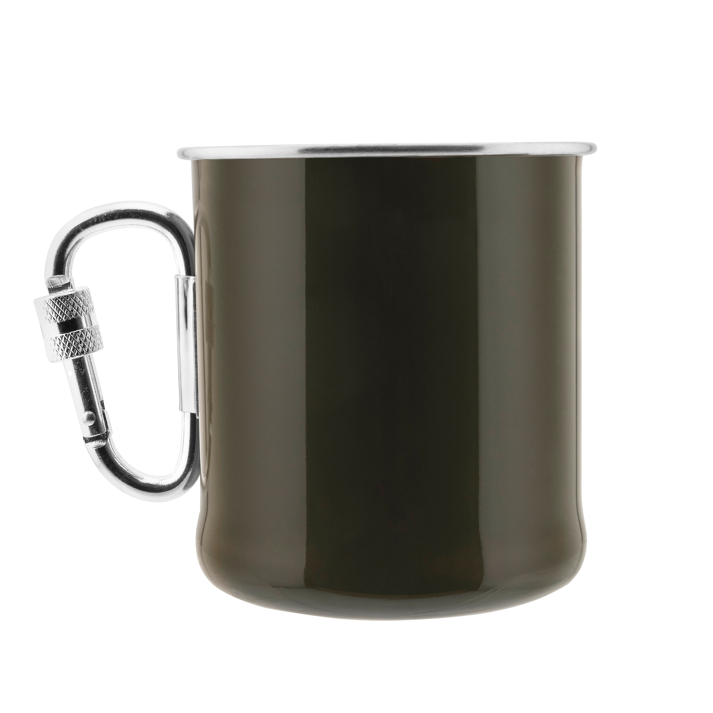 Mil-Tec steel mug with carabiner 250 ml - Olive