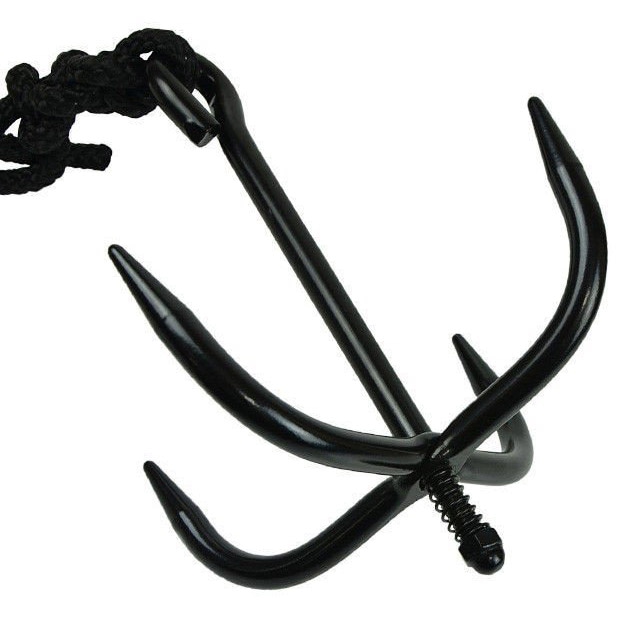 Mil-Tec rope with anchor - black