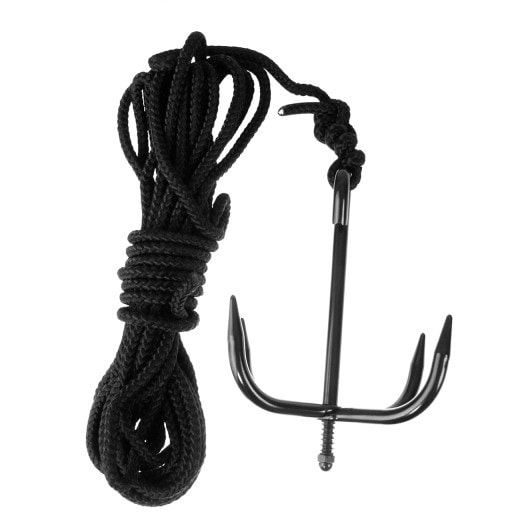 Mil-Tec rope with anchor - black