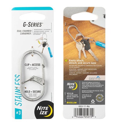 Nite Ize Dual Chamber G-Series 3 Carabiner - silver