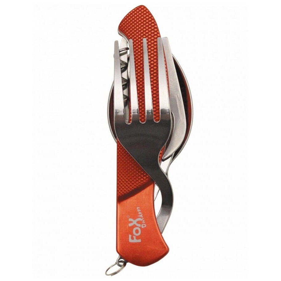 MFH Fox Outdoor 6 in 1 Utensil Set Red