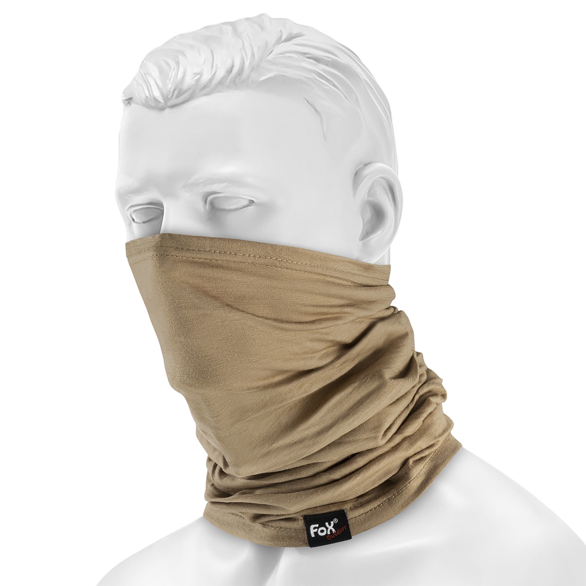 MFH Fox Outdoors Neck Gaiter Merino Lite - coyote