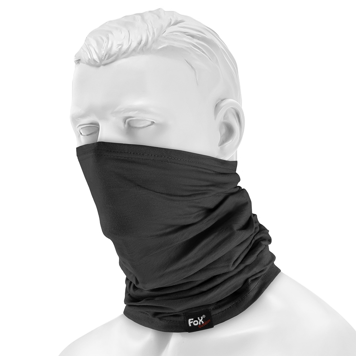 MFH Fox Outdoors Neck Gaiter Merino Lite - black