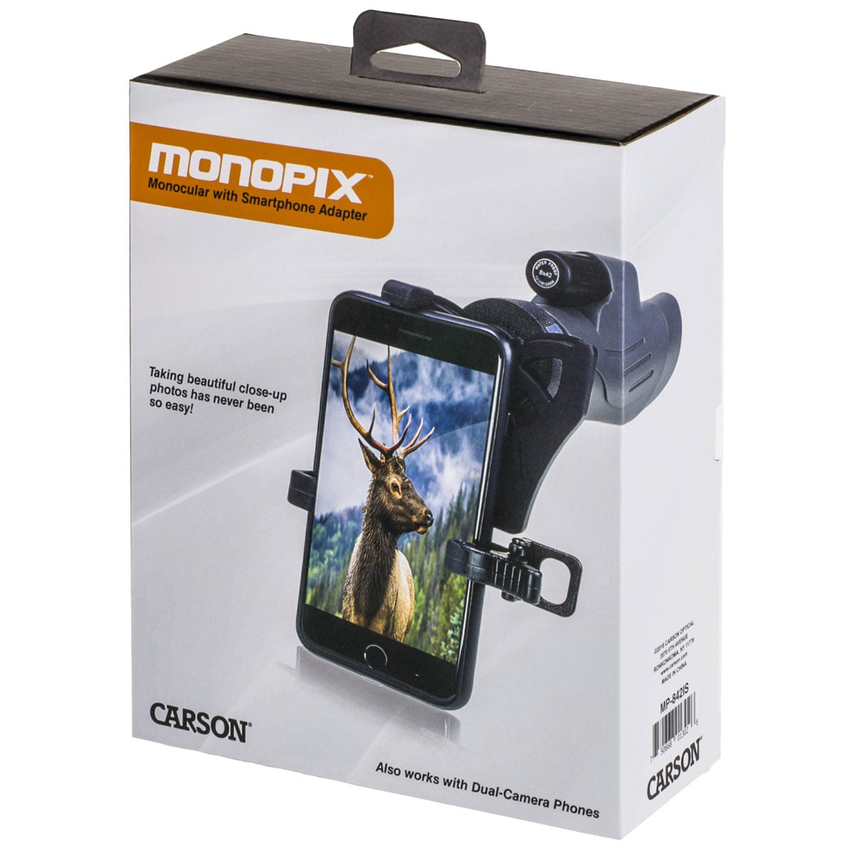 Carson MonoPix 8x42 monocular with adapter