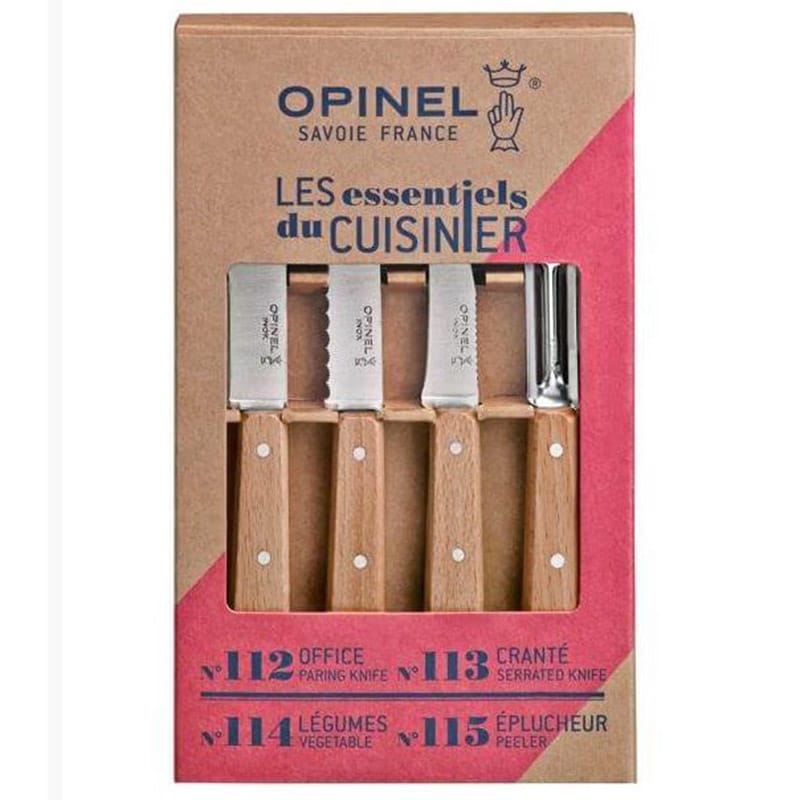 Opinel Essentials Natural Box Set of Kitchen Knives 