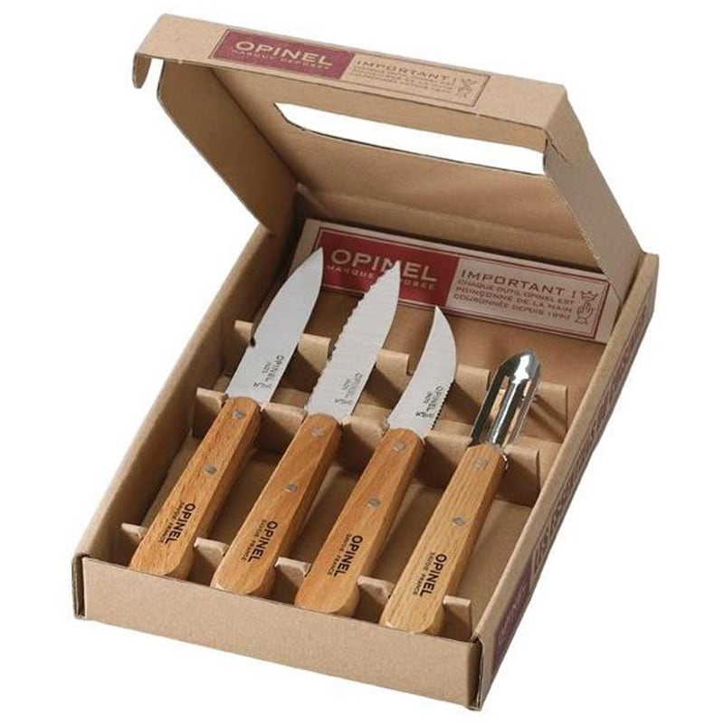 Opinel Essentials Natural Box Set of Kitchen Knives 