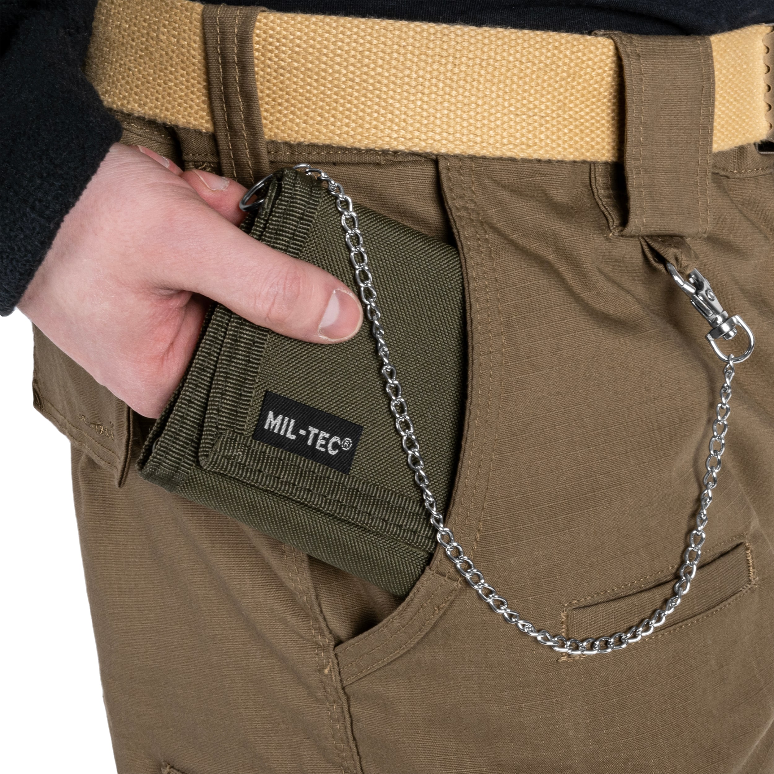 Mil-Tec Wallet with chain - Olive