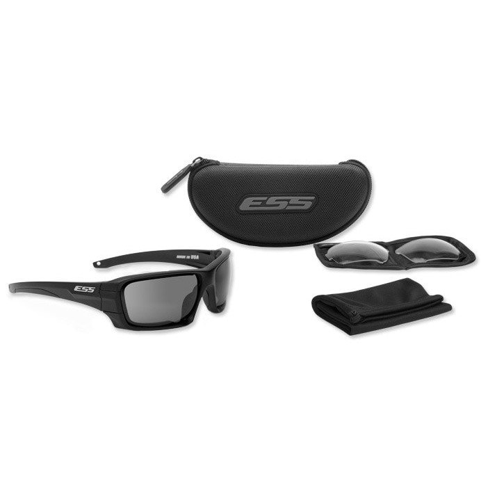 ESS Rollbar tactical glasses Black Retail Silver Logo Kit