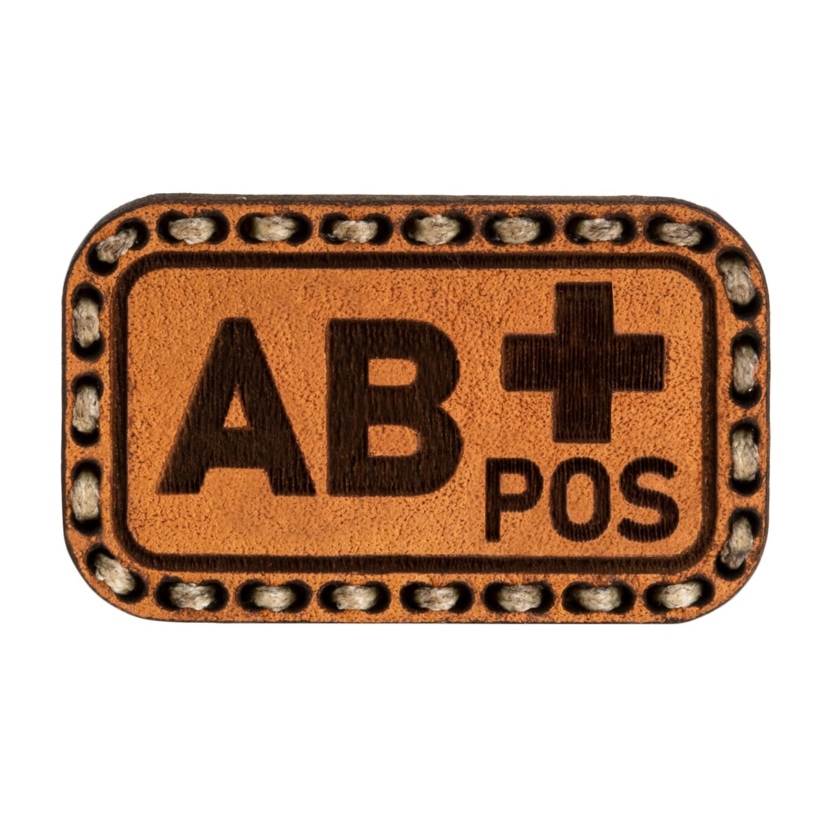 Tigerwood Leather Patch Blood Type AB+ Light Brown