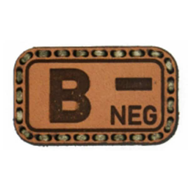 Tigerwood Blood Type B- Leather Patch - Light Brown 